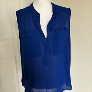 fresh Royal Blue Sleeveless Split-Neck Camisole